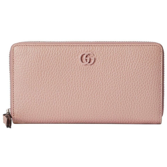 NEW GUCCI GG MARMONT PINK ZIP AROUND LEATHER WALLET BOX AUTHENTIC! - Picture 1 of 12